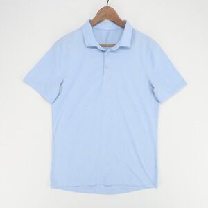 Lululemon Polo Shirt Mens Small Light Blue Short Sleeve Golf Casual